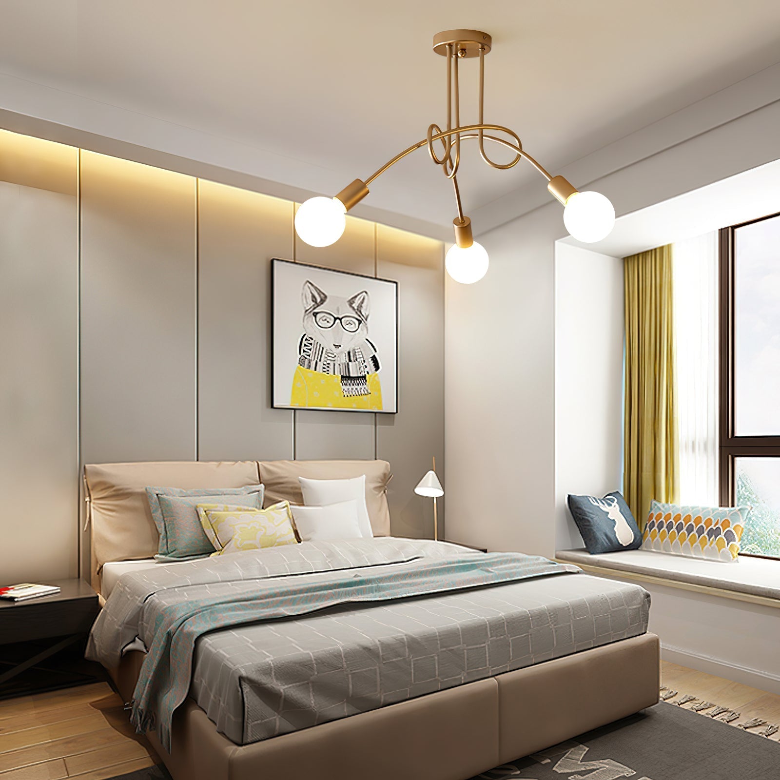 Freyza | Einzigartige Glas-Deckenleuchte „Oasis Art“ – Schlafzimmer, Wohnzimmer