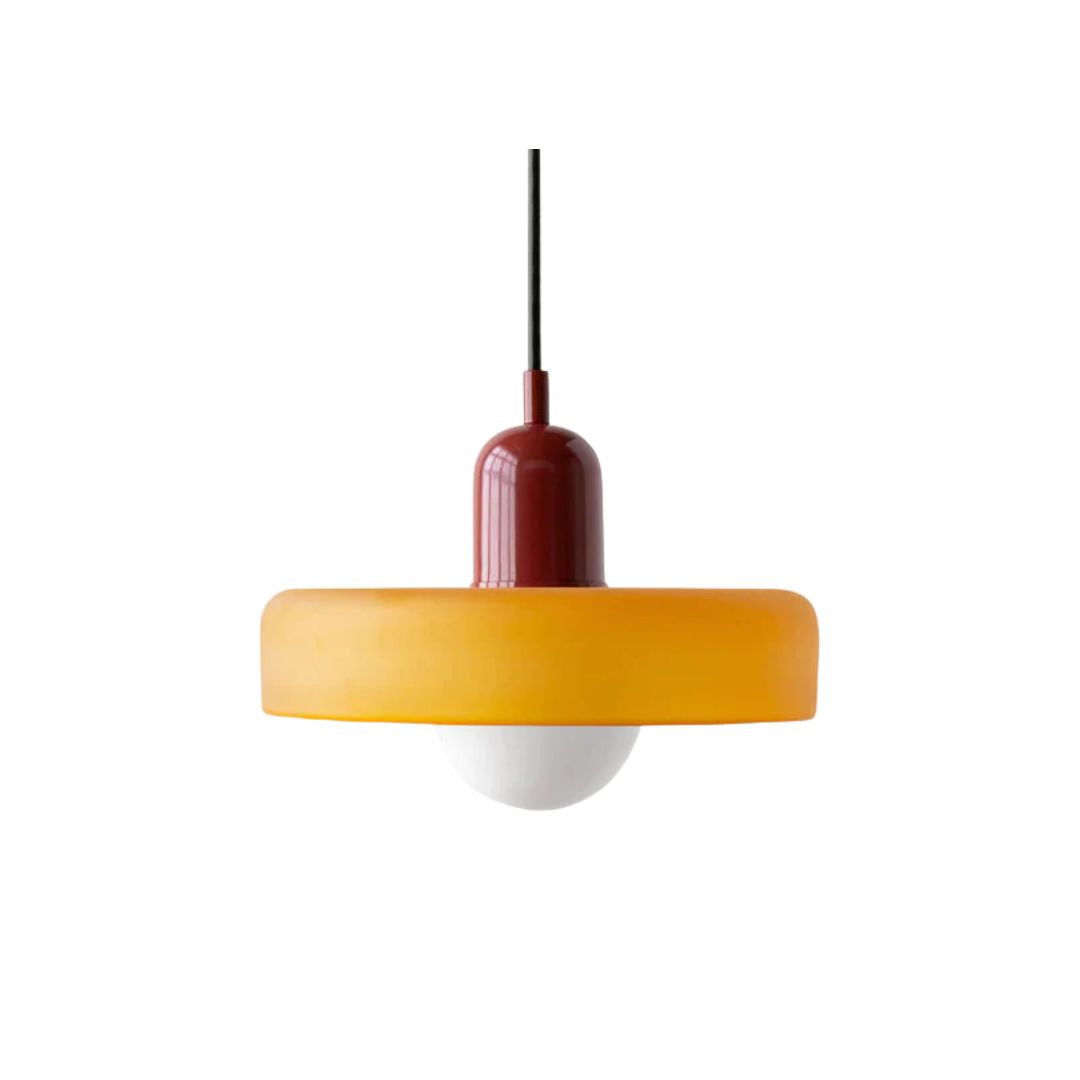 Colorful Glass Pendant Light | Retro Hanging Lamp with Striking Shade | Stylish Lighting for Kitchen Island 1