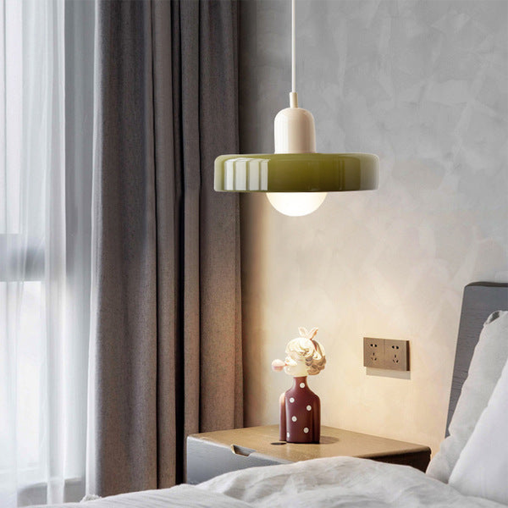 Colorful Glass Pendant Light | Retro Hanging Lamp with Striking Shade | Stylish Lighting for Kitchen Island 10