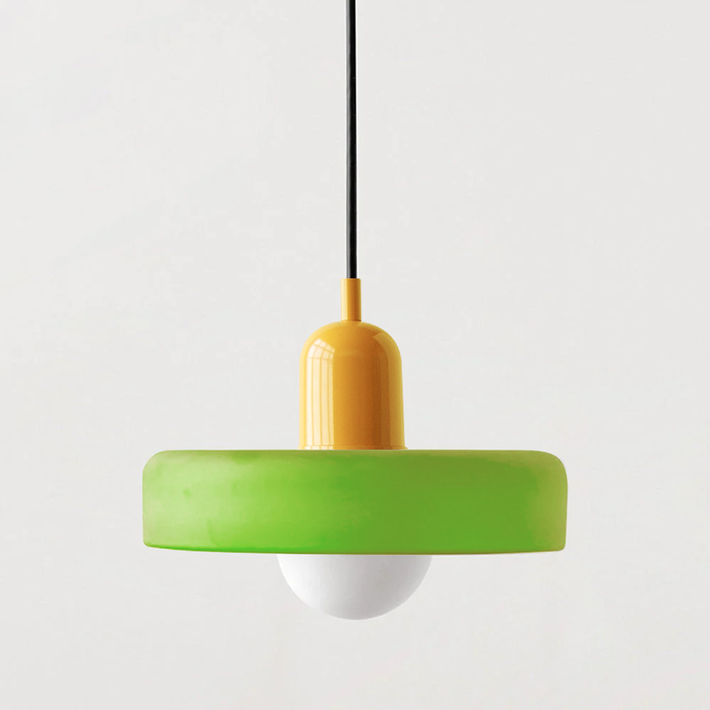 Colorful Glass Pendant Light | Retro Hanging Lamp with Striking Shade | Stylish Lighting for Kitchen Island 14