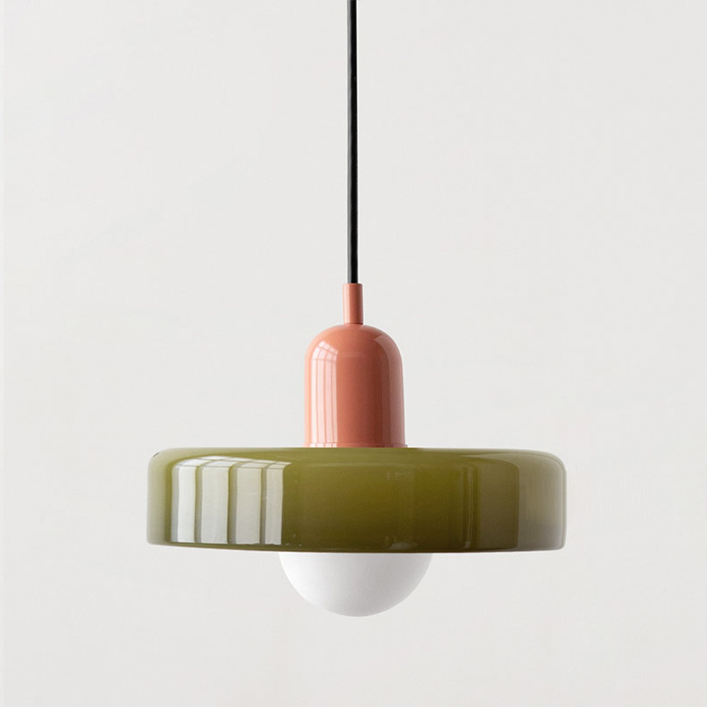 Colorful Glass Pendant Light | Retro Hanging Lamp with Striking Shade | Stylish Lighting for Kitchen Island 30