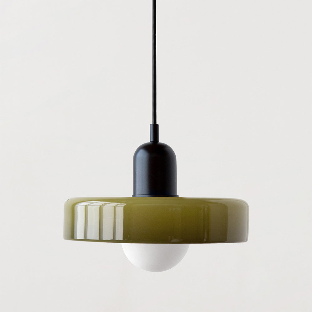 Colorful Glass Pendant Light | Retro Hanging Lamp with Striking Shade | Stylish Lighting for Kitchen Island 34