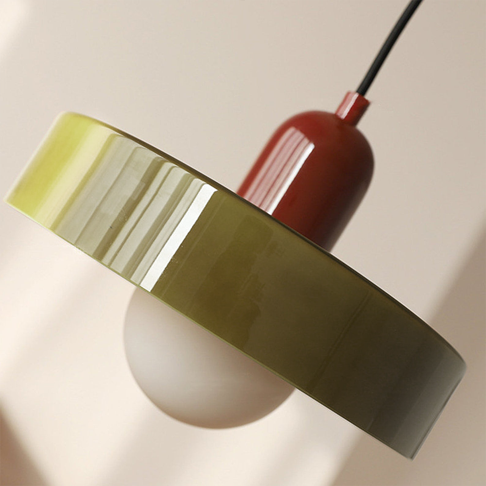Colorful Glass Pendant Light | Retro Hanging Lamp with Striking Shade | Stylish Lighting for Kitchen Island 4