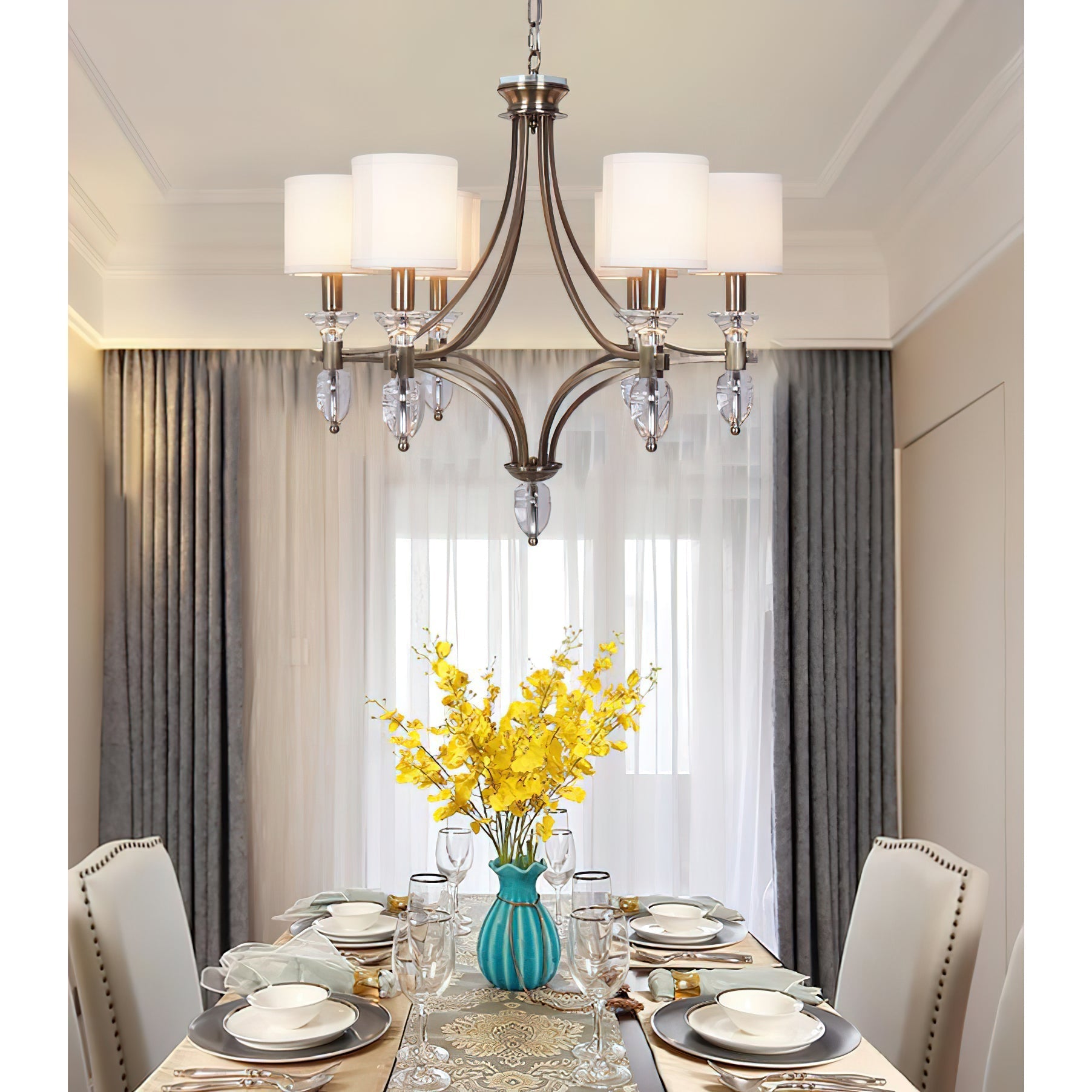 Freyza | Rift Vintage Luxury Glass Chandelier – Vintage Dining Room Living Room