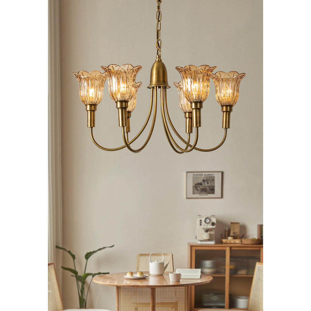 Freyza | Tempo Vintage-Kunstmessing-Kronleuchter – Vintage-Esszimmer-Wohnzimmer