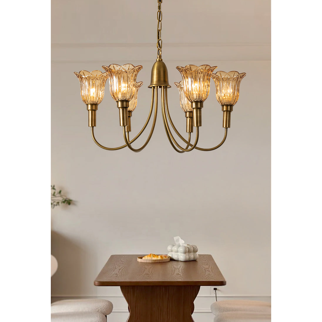 Freyza | Tempo Vintage-Kunstmessing-Kronleuchter – Vintage-Esszimmer-Wohnzimmer