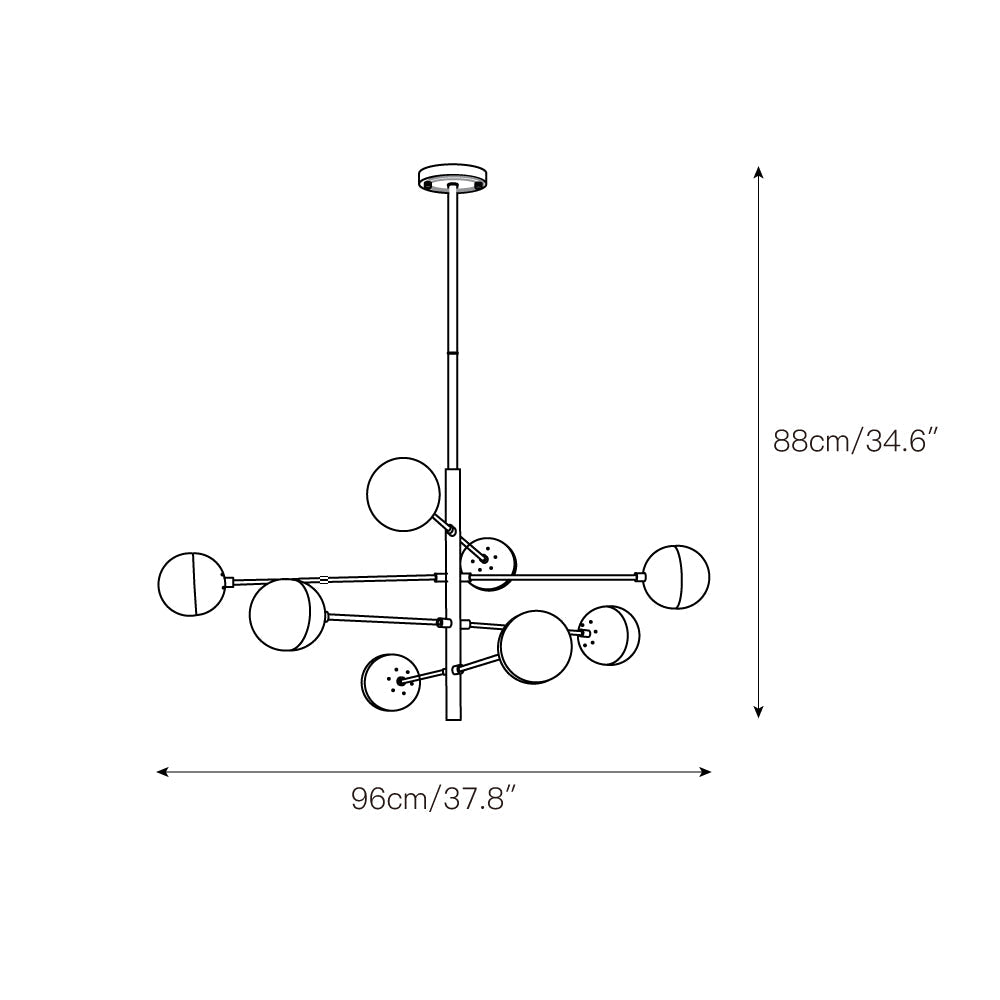 Freyza | Ultra Brass Glass Brass Glass Chandelier – Dining Room Living Room