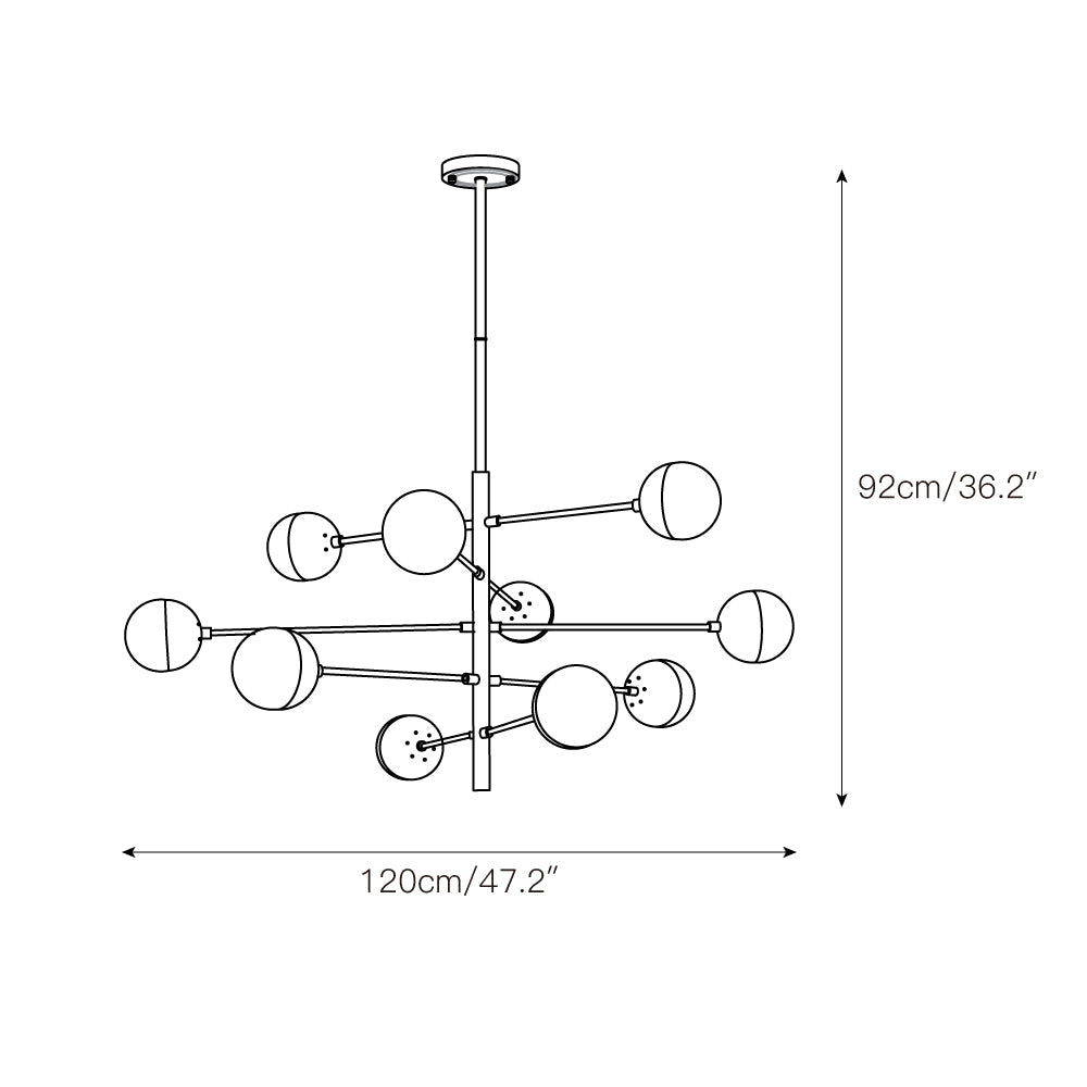 Freyza | Ultra Brass Glass Brass Glass Chandelier – Dining Room Living Room