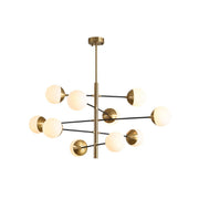 Freyza | Ultra Brass Glass Brass Glass Chandelier – Dining Room Living Room