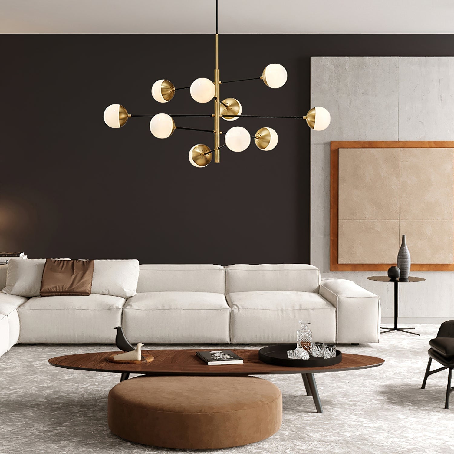 Freyza | Ultra Brass Glass Brass Glass Chandelier – Dining Room Living Room