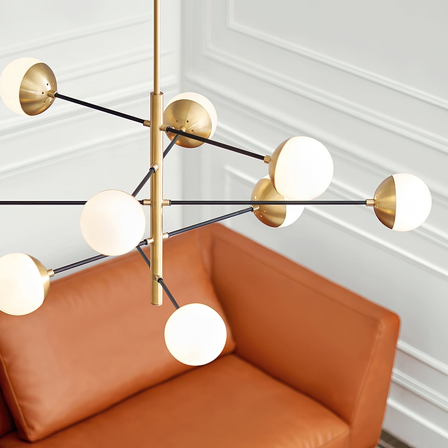 Freyza | Ultra Brass Glass Brass Glass Chandelier – Dining Room Living Room