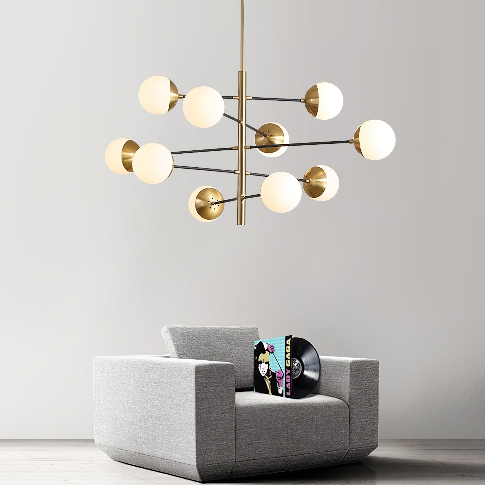 Freyza | Ultra Brass Glass Brass Glass Chandelier – Dining Room Living Room