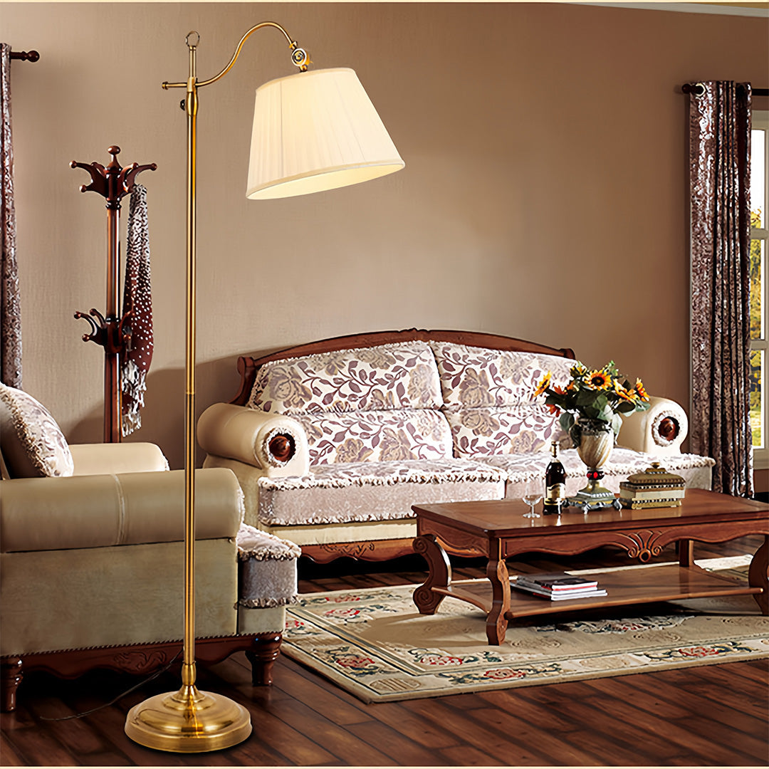 CopperGlow | Elegant Vintage Arc Floor Lamp for Living Room Illumination 0
