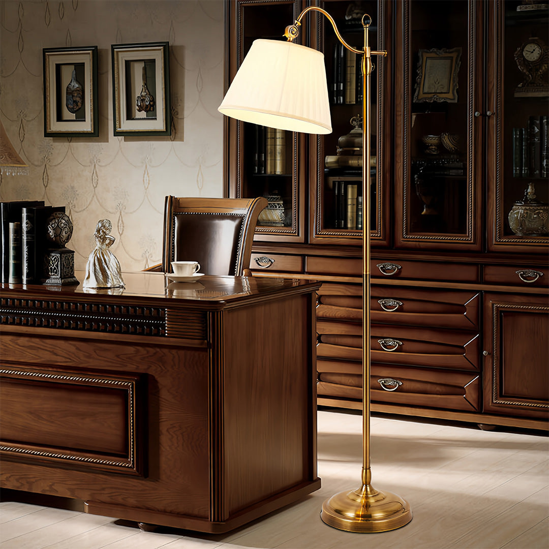 CopperGlow | Elegant Vintage Arc Floor Lamp for Living Room Illumination 2