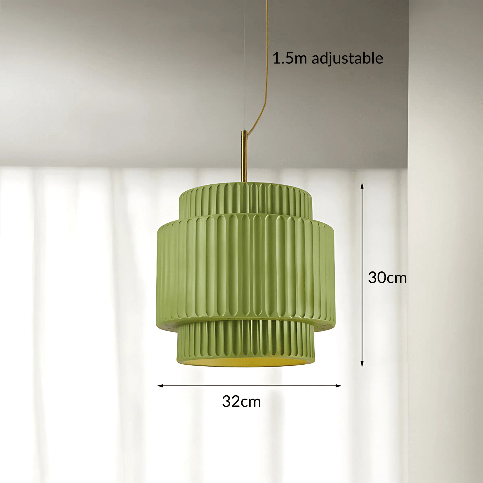 Freyza - CorfuLight | Elegant Black Ribbed Pendant Lighting for Modern Spaces