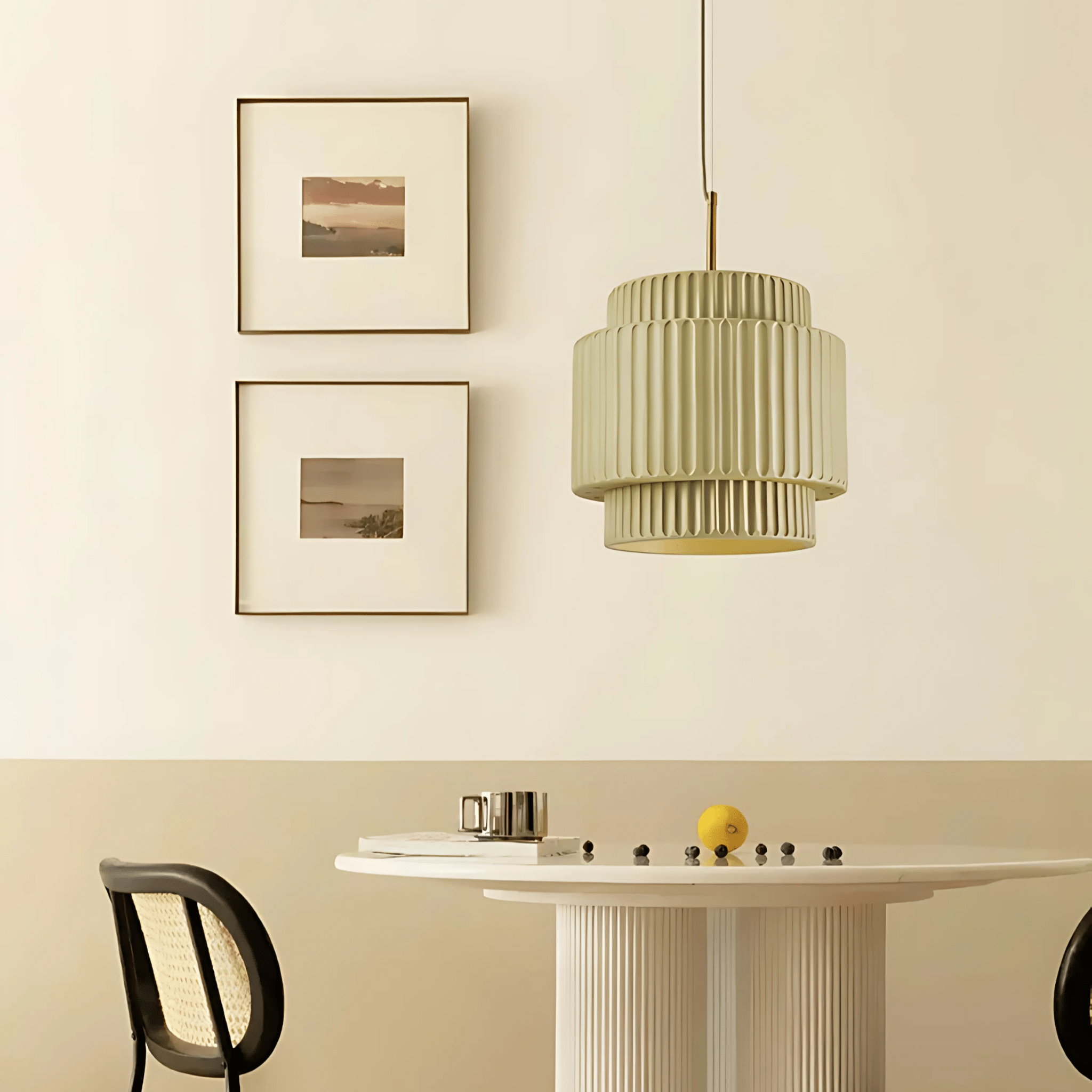 Freyza - CorfuLight | Elegant Black Ribbed Pendant Lighting for Modern Spaces
