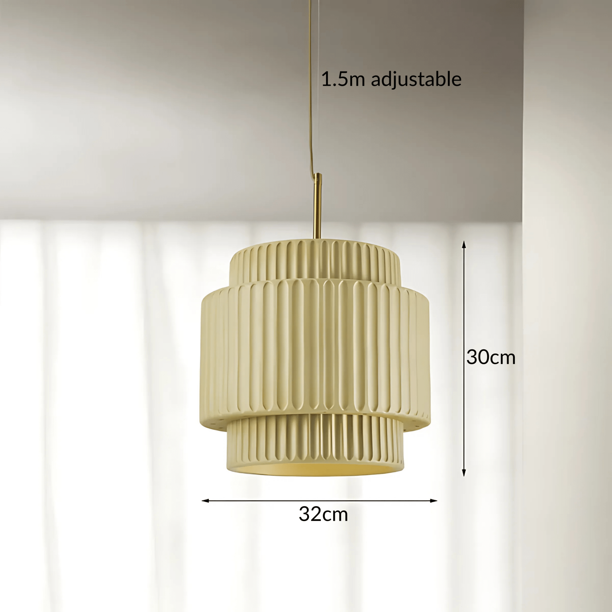 Freyza - CorfuLight | Elegant Black Ribbed Pendant Lighting for Modern Spaces