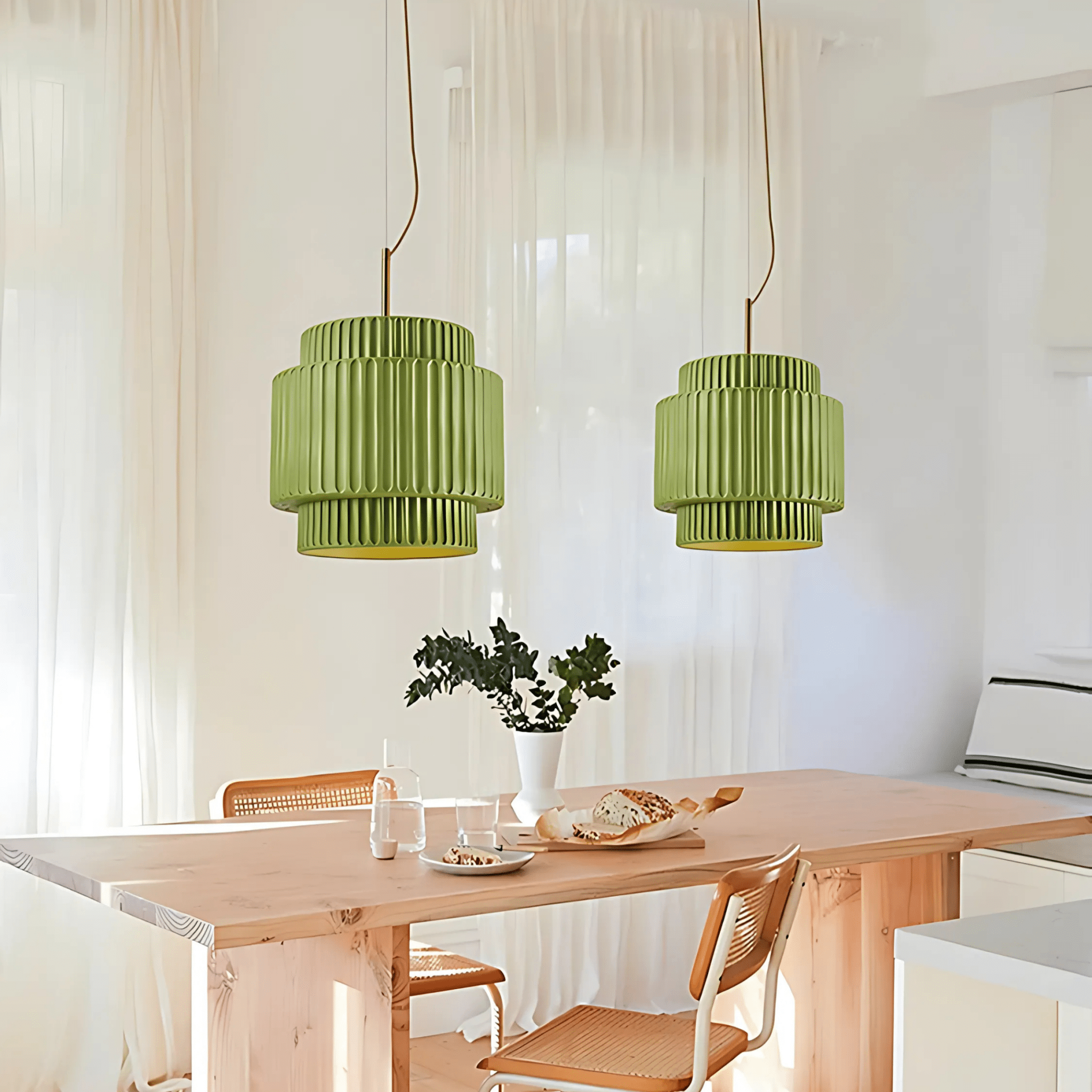 Freyza - CorfuLight | Elegant Black Ribbed Pendant Lighting for Modern Spaces