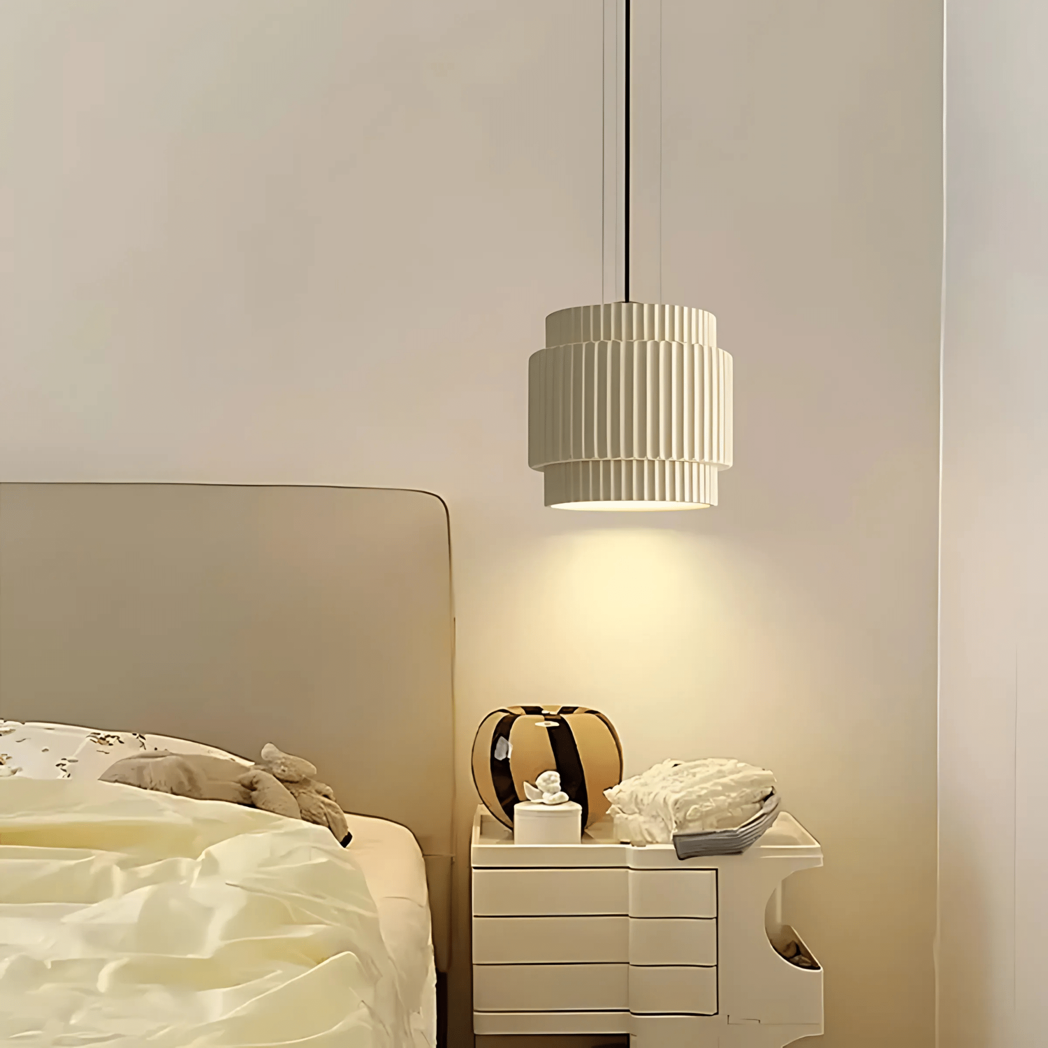 Freyza - CorfuLight | Elegant Black Ribbed Pendant Lighting for Modern Spaces