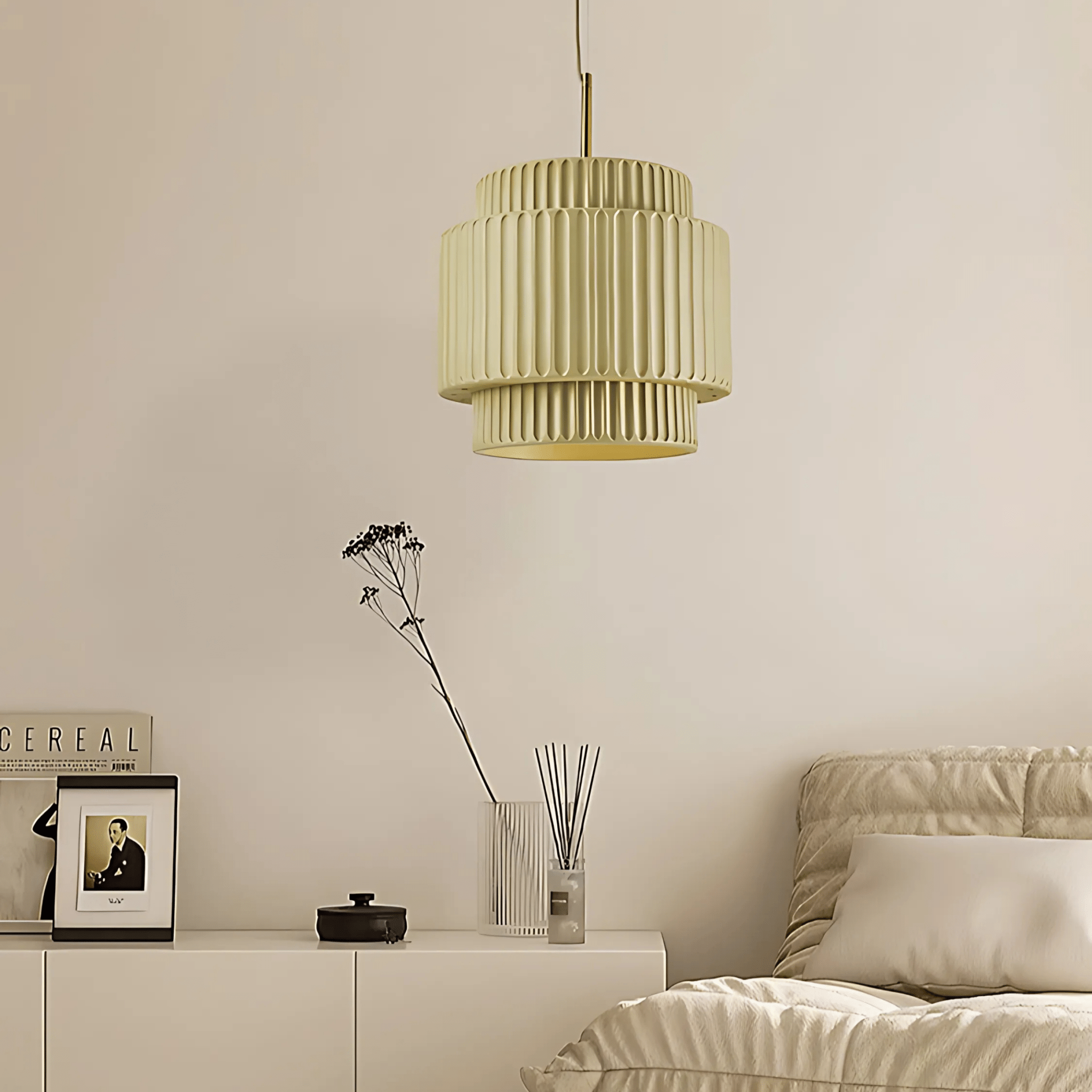 Freyza - CorfuLight | Elegant Black Ribbed Pendant Lighting for Modern Spaces