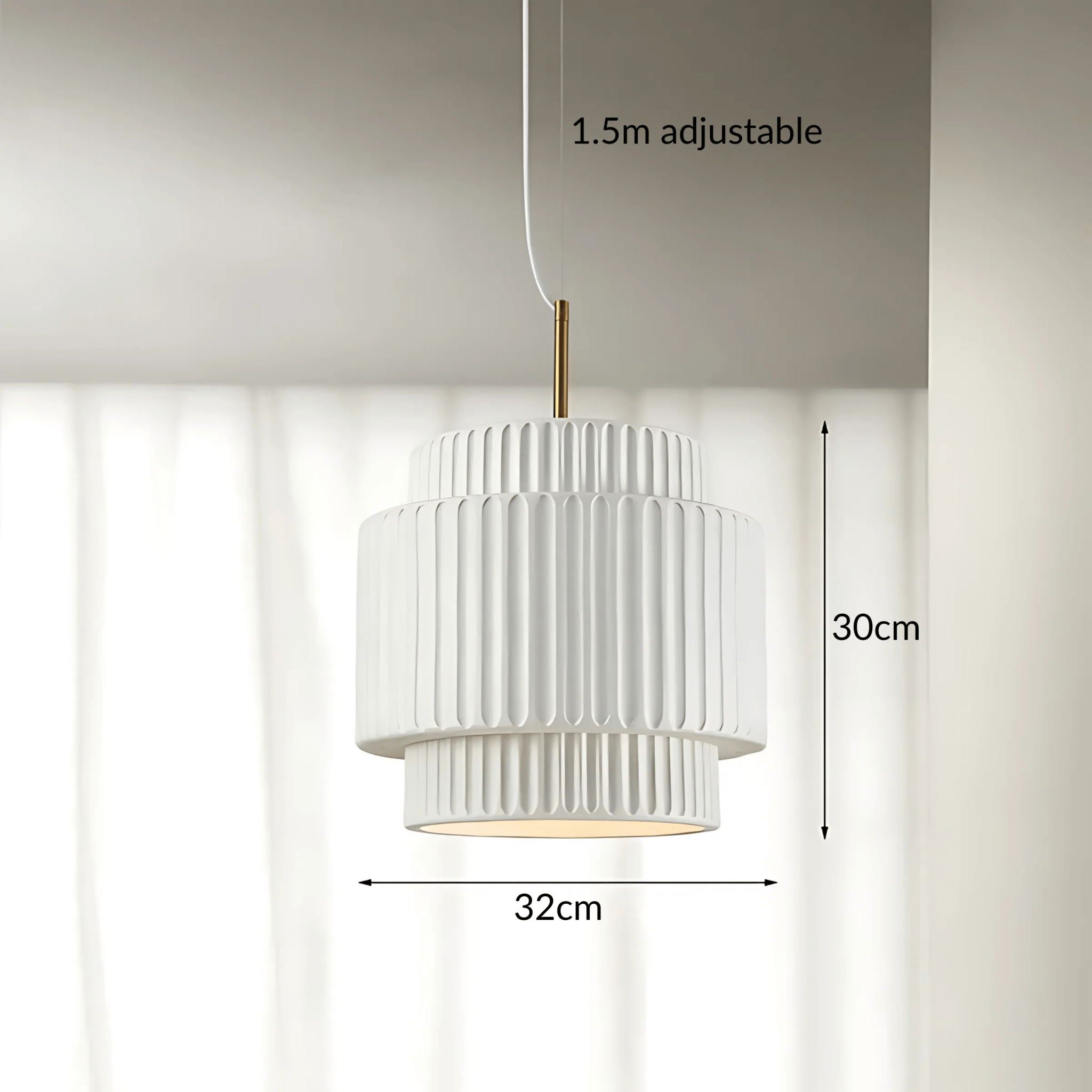 Freyza - CorfuLight | Elegant Black Ribbed Pendant Lighting for Modern Spaces