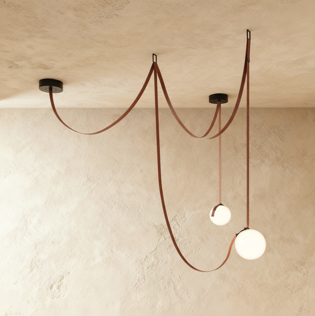 CoriumLuxe | Elegant Stylish Leather Glass Chandelier Light 0