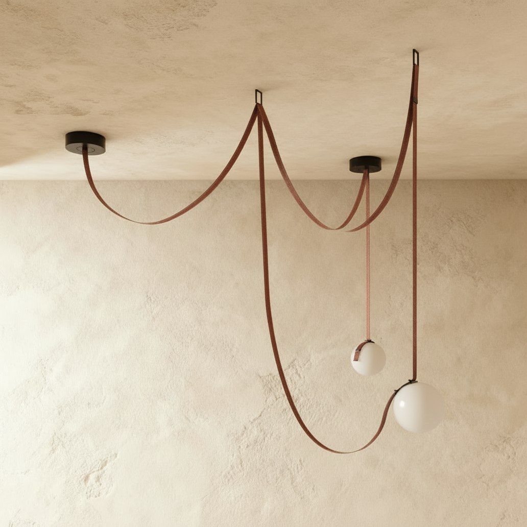 CoriumLuxe | Elegant Stylish Leather Glass Chandelier Light 1
