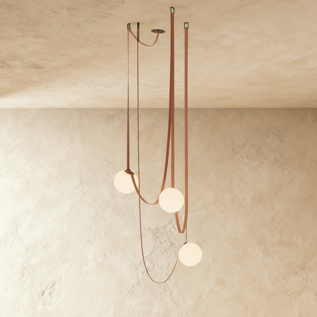 CoriumLuxe | Elegant Stylish Leather Glass Chandelier Light 2