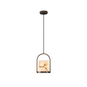 Freyza | Jewel Brass Alabaster Brass Pendant Light – Kitchen Dining Room