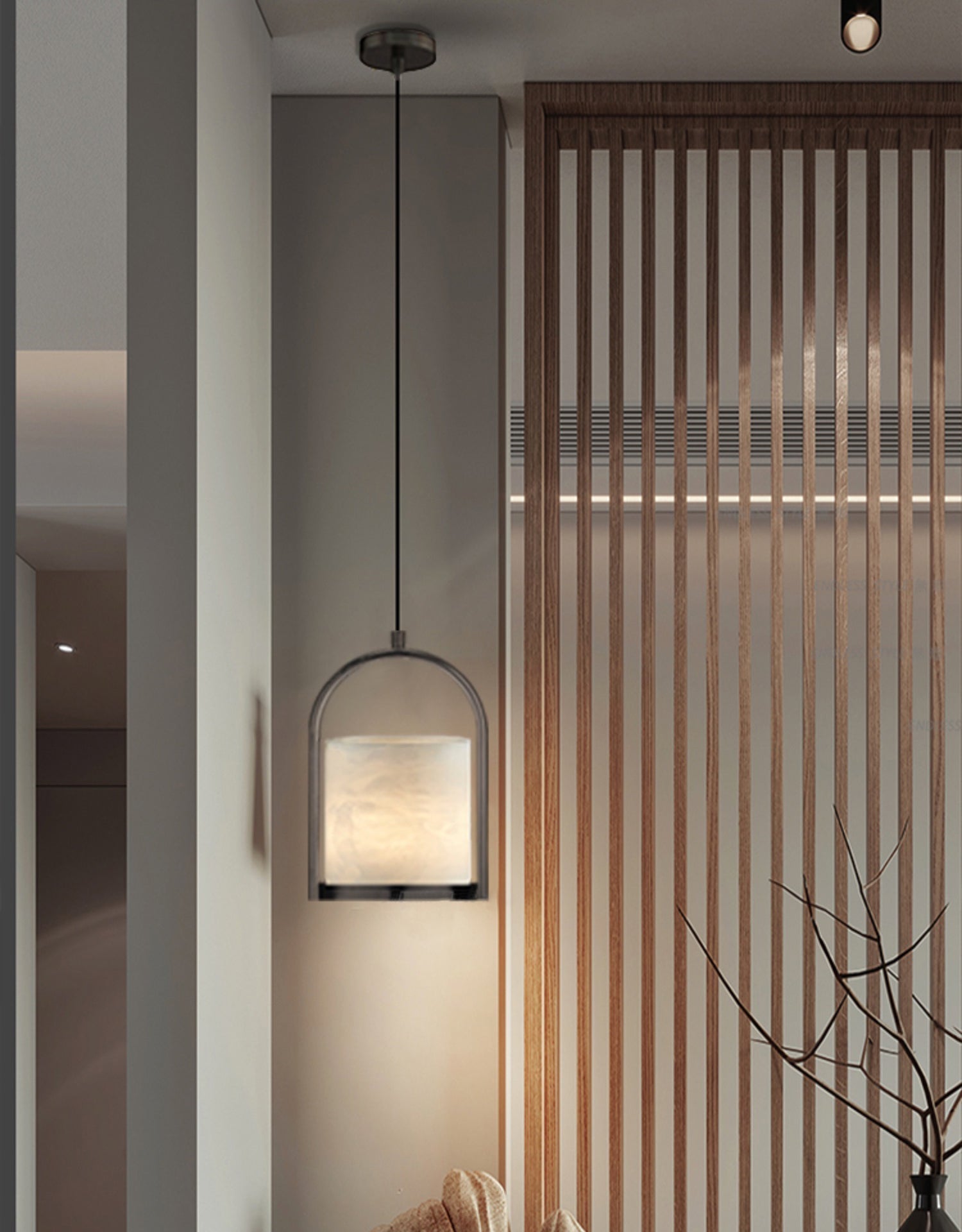 Freyza | Jewel Brass Alabaster Brass Pendant Light – Kitchen Dining Room