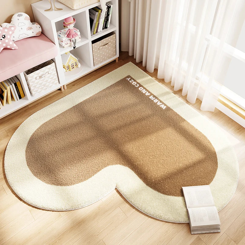 Cozy Heart Plush Rug with Non-Slip Backing | Soft Carpet for Comfort 9