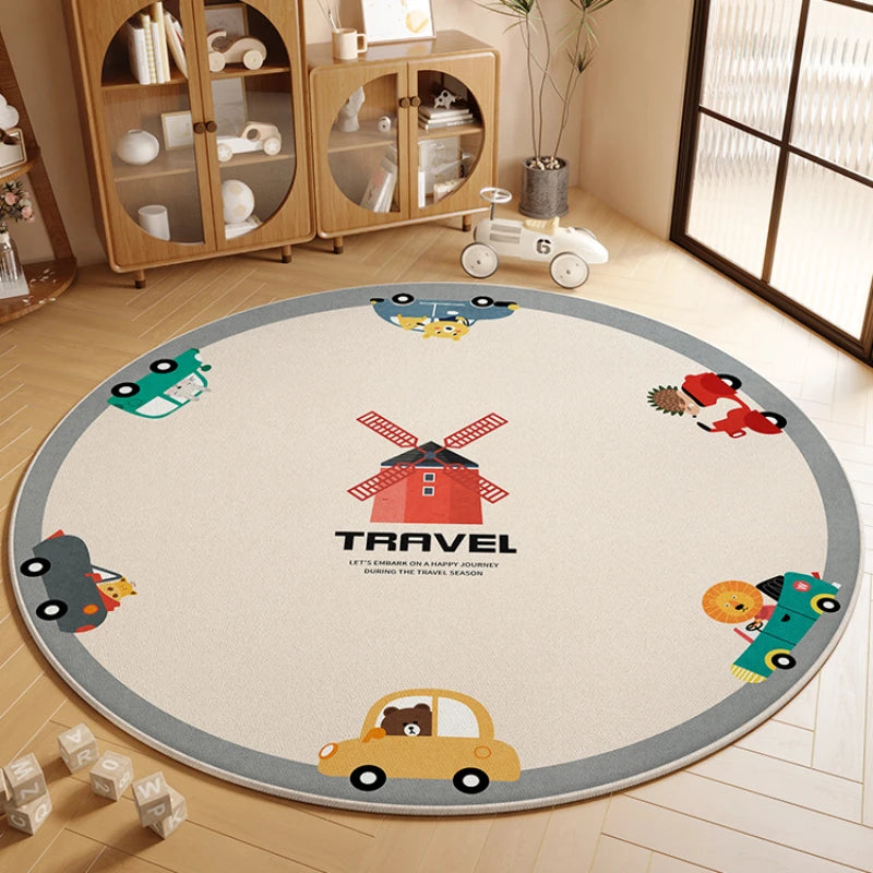Cozy Round Kids Rug with Anti-Slip Backing | Soft & Comfortable Design for Safe Play 3