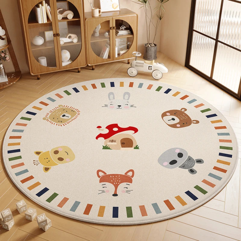 Cozy Round Kids Rug with Anti-Slip Backing | Soft & Comfortable Design for Safe Play 8