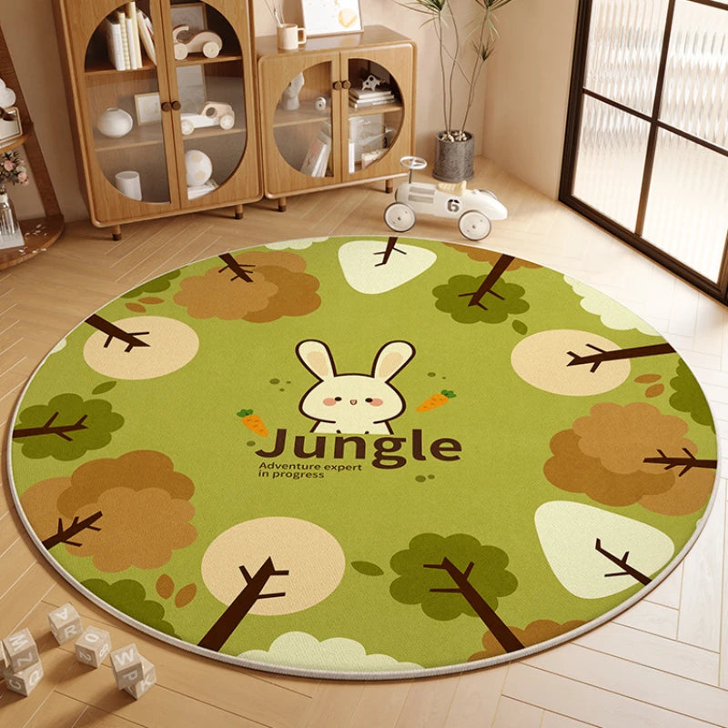 Cozy Round Kids Rug with Anti-Slip Backing | Soft & Comfortable Design for Safe Play 9