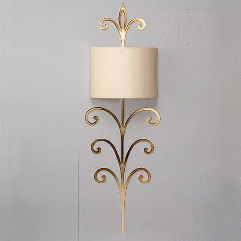 Freyza | Pulse Unique Brass Brass Fabric Wall Light – Bedroom Hallway