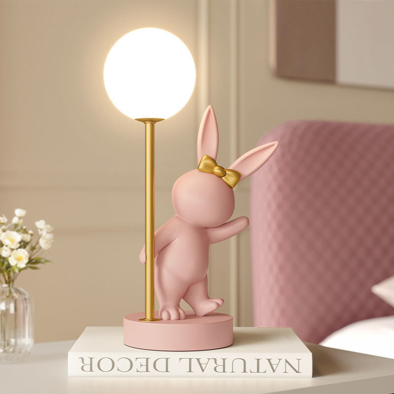 Creative Kids Table Lamp | Cartoon Rabbit LED Light with USB Power Source | Cozy Ceramic Design for Bedtime Ambiance 2