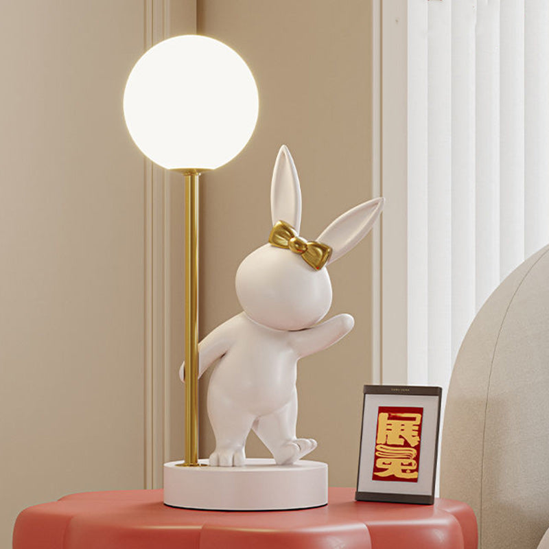 Creative Kids Table Lamp | Cartoon Rabbit LED Light with USB Power Source | Cozy Ceramic Design for Bedtime Ambiance 3