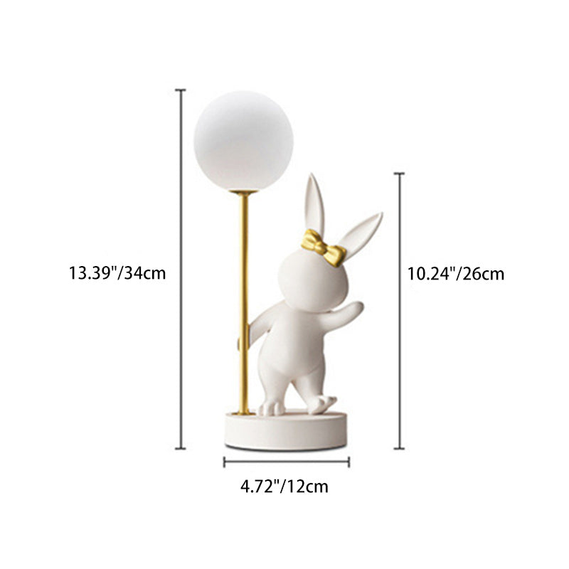 Creative Kids Table Lamp | Cartoon Rabbit LED Light with USB Power Source | Cozy Ceramic Design for Bedtime Ambiance 4
