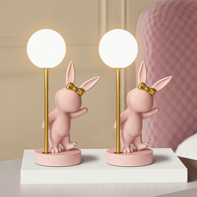 Creative Kids Table Lamp | Cartoon Rabbit LED Light with USB Power Source | Cozy Ceramic Design for Bedtime Ambiance 5