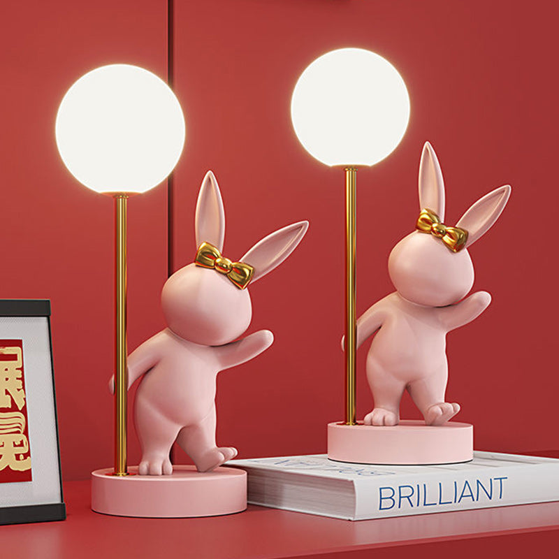 Creative Kids Table Lamp | Cartoon Rabbit LED Light with USB Power Source | Cozy Ceramic Design for Bedtime Ambiance 6
