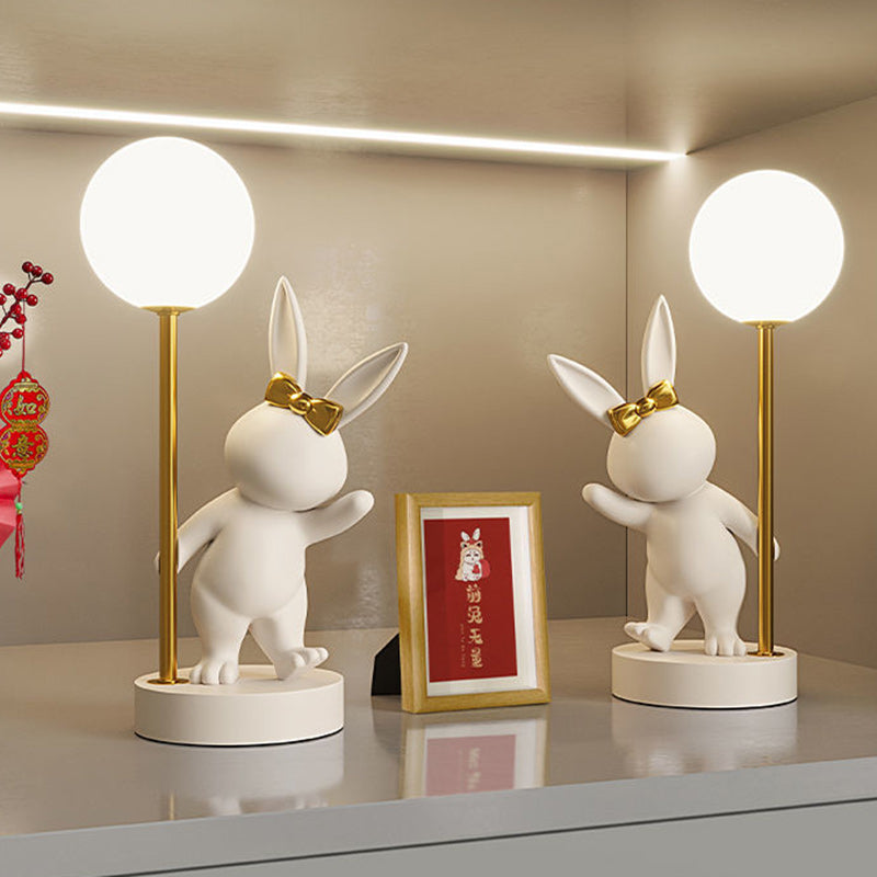 Creative Kids Table Lamp | Cartoon Rabbit LED Light with USB Power Source | Cozy Ceramic Design for Bedtime Ambiance 7