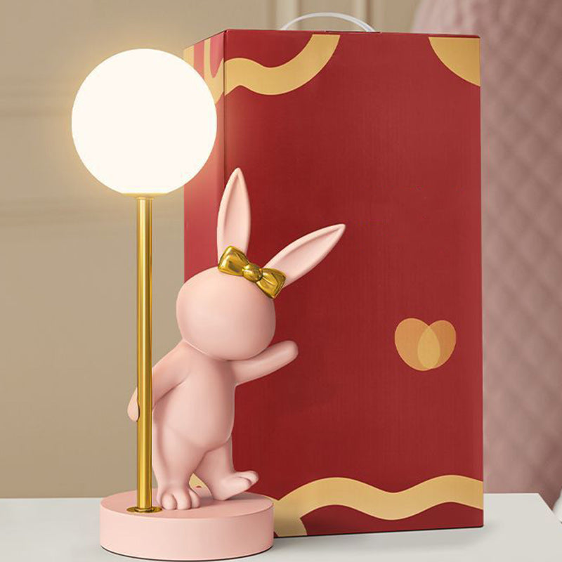 Creative Kids Table Lamp | Cartoon Rabbit LED Light with USB Power Source | Cozy Ceramic Design for Bedtime Ambiance 9
