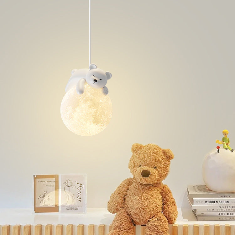 Creative Pendant Light | 3D Printed Rabbit & Moon Design for Kids' Rooms 1