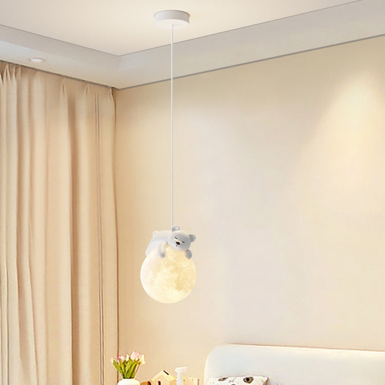 Creative Pendant Light | 3D Printed Rabbit & Moon Design for Kids' Rooms 2