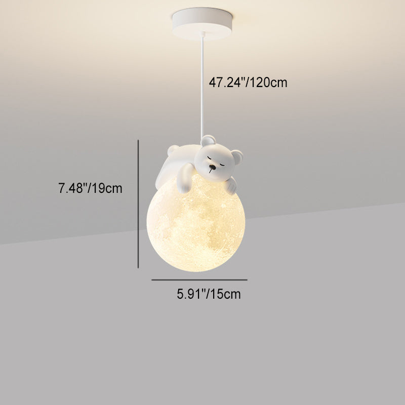 Creative Pendant Light | 3D Printed Rabbit & Moon Design for Kids' Rooms 6