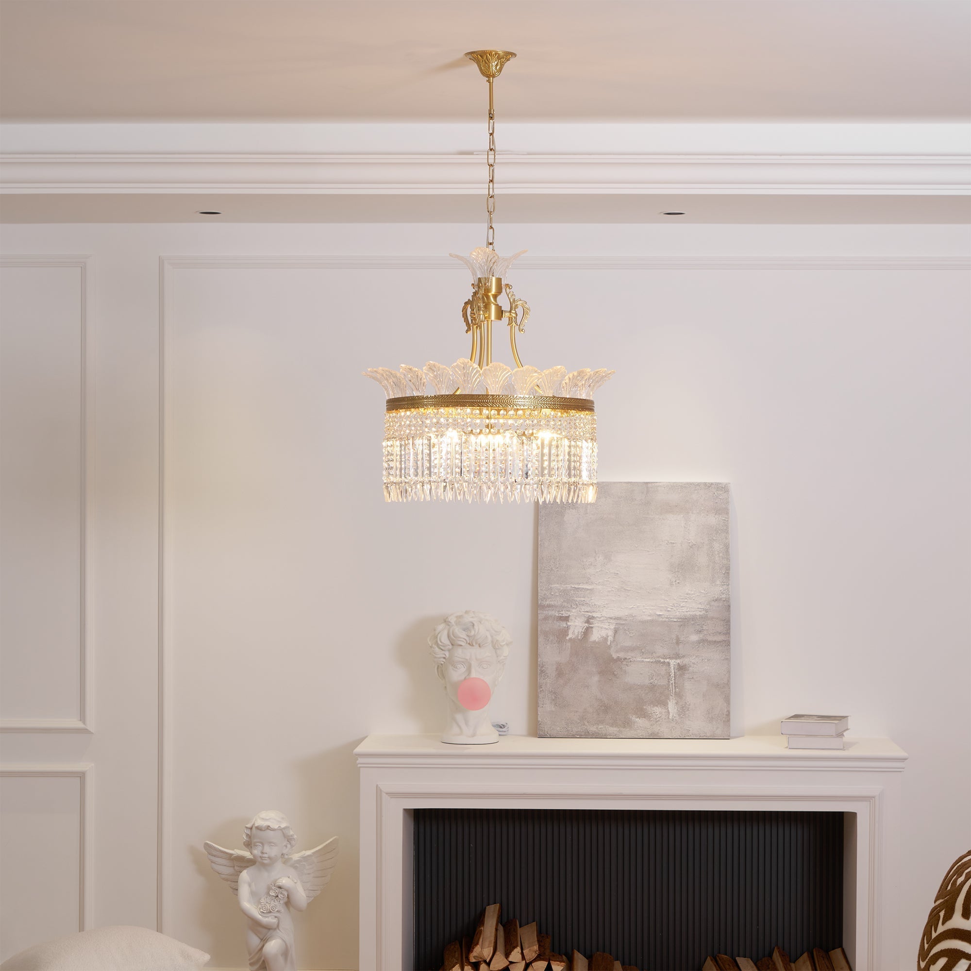 Freyza | Brass Crystal Chandelier – Dining Room Living Room