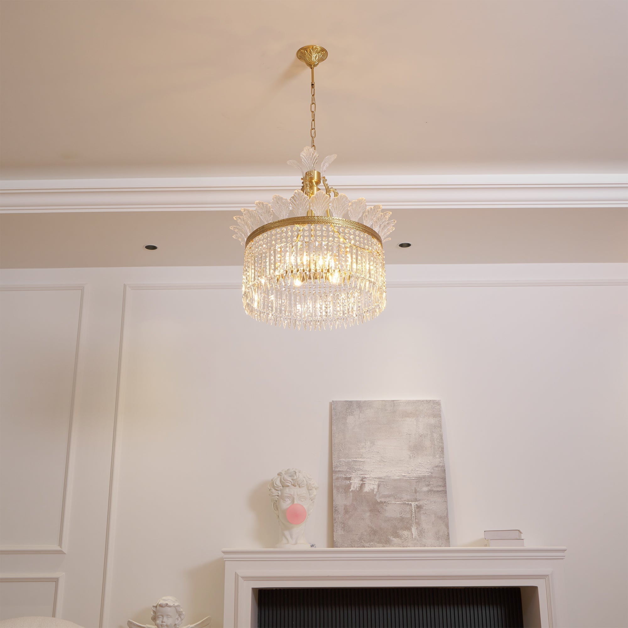 Freyza | Brass Crystal Chandelier – Dining Room Living Room