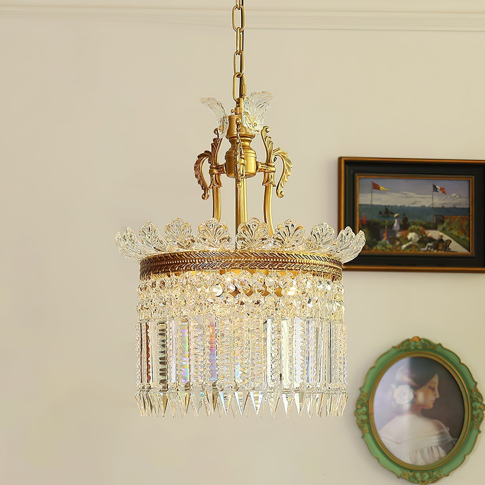 Freyza | Brass Crystal Chandelier – Dining Room Living Room