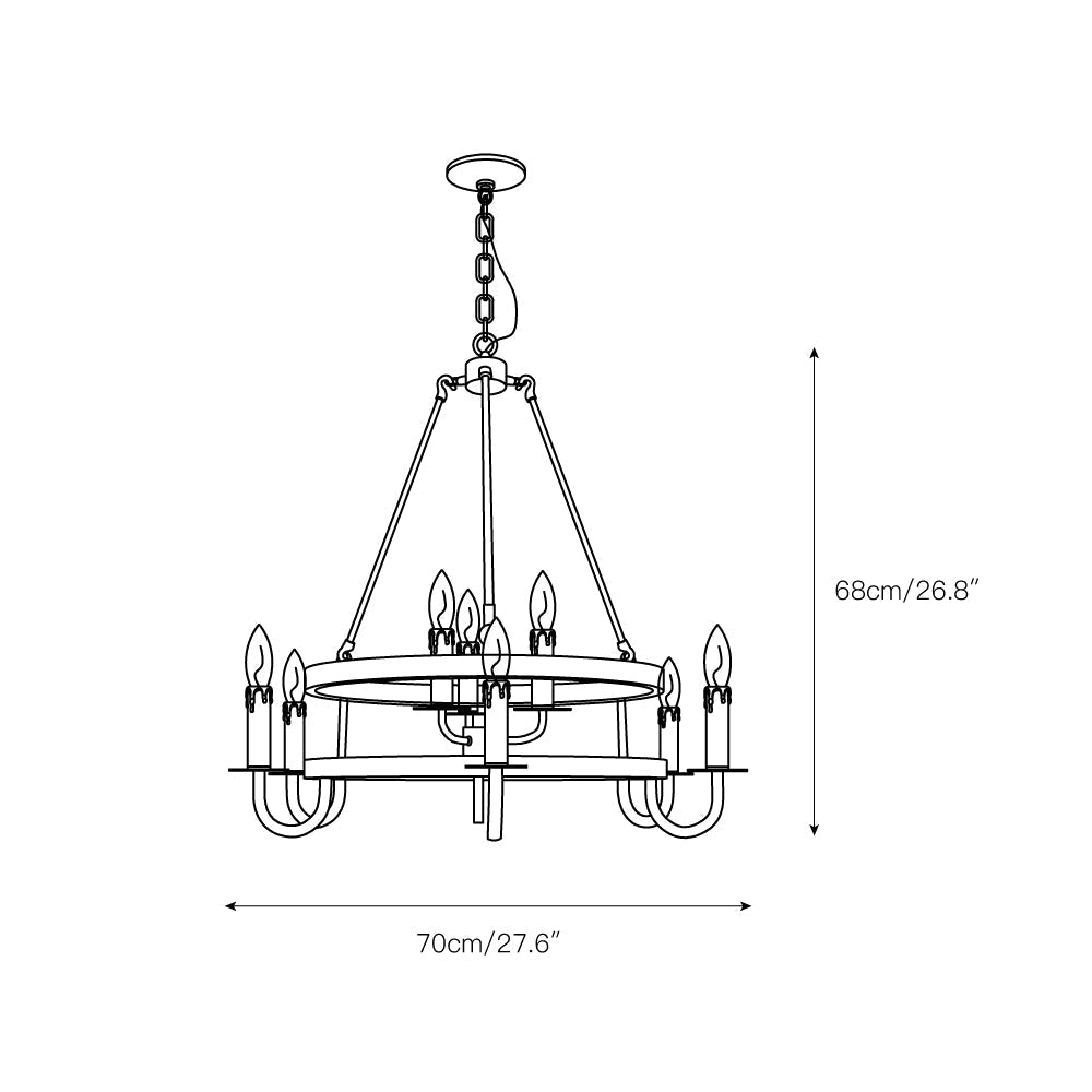Freyza | Woven Classic Wagon Chandelier – Dining Room Living Room