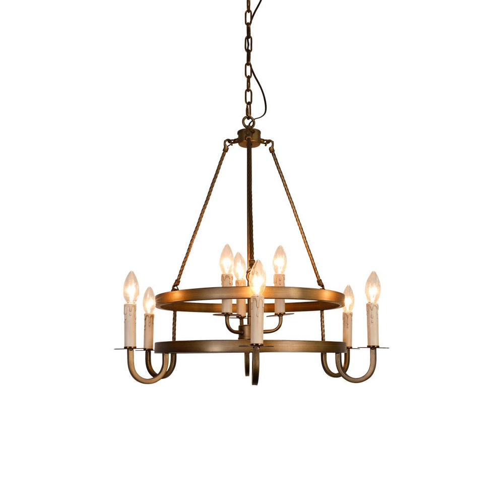 Freyza | Woven Classic Wagon Chandelier – Dining Room Living Room